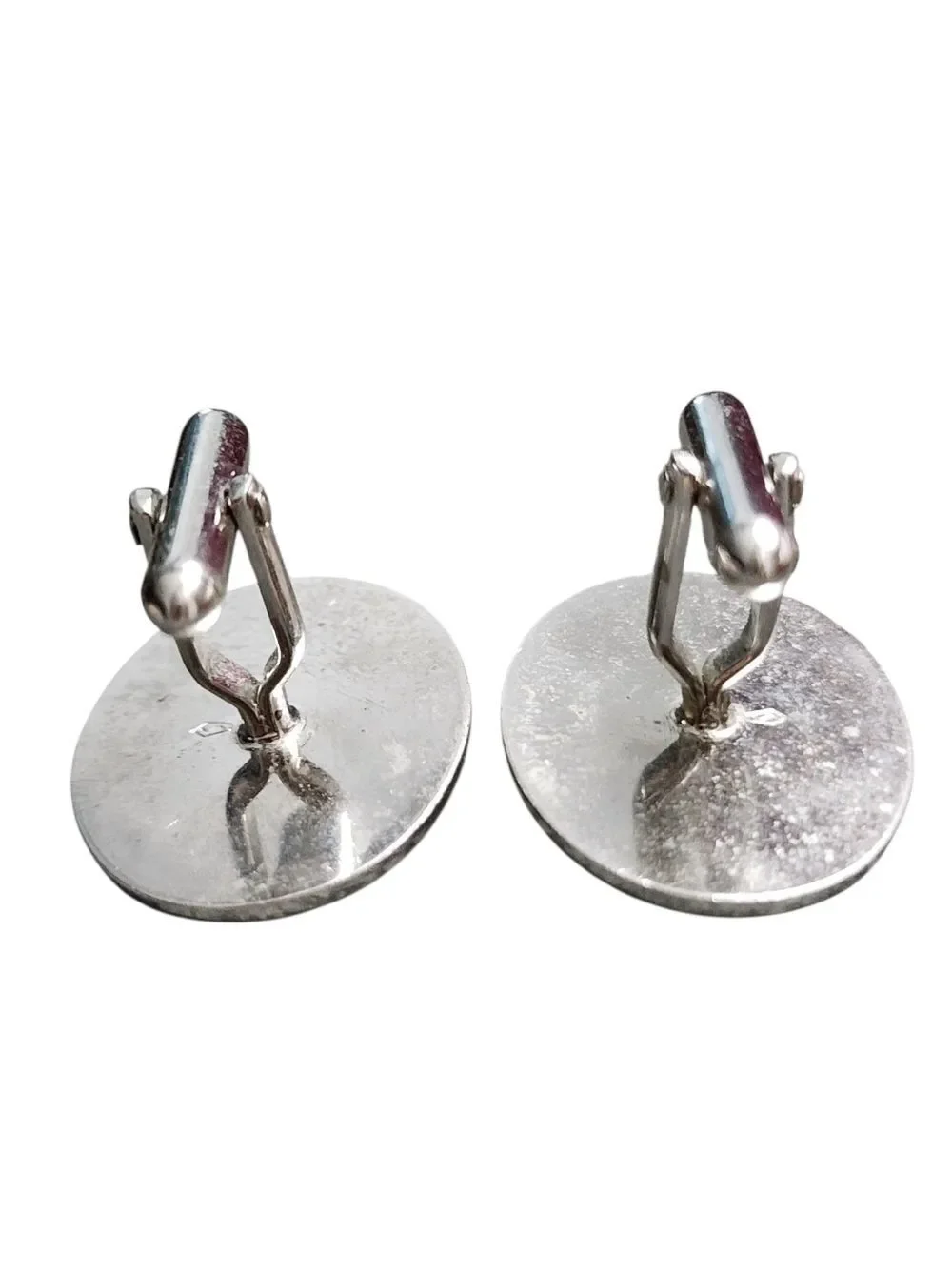 Oval Black Onyx Silver-Trim Cufflinks